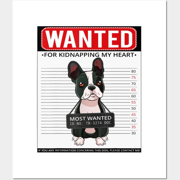 Wanted Boston Terrier Wall Art by Pretr=ty